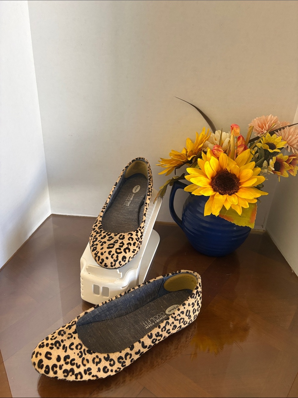Dr Scholls Leopard Print Ballet Flats - Beige/Black